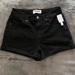 Tillys RSQ High Rise Cuff Shorts Black